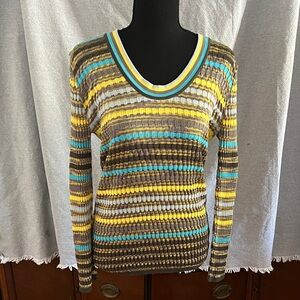 Missoni Brown and Blue yellow gray Knit Sweater